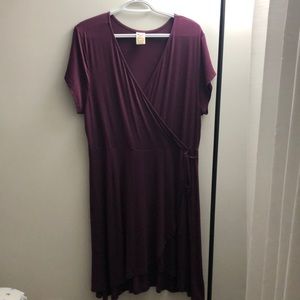 Plum color wrap dress